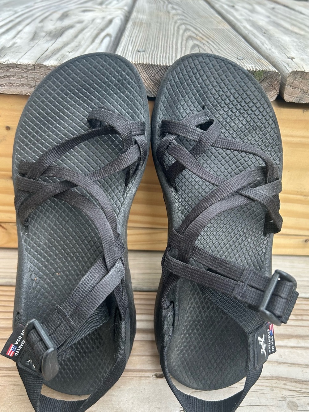 Chaco Black Z Strap Hiking Sandals W7